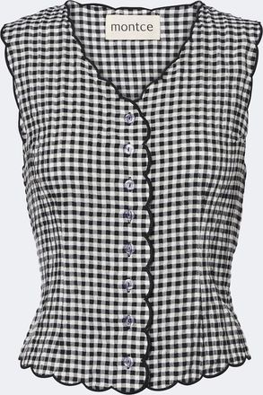 Montce Swim Gingham scalloped vest