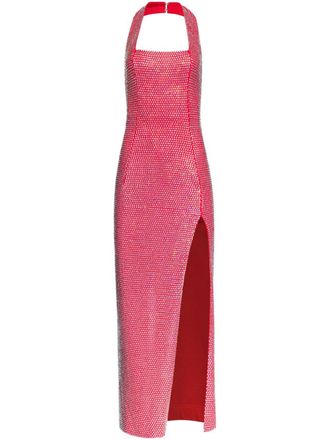 Area crystal-embellished gown - women - Elastane/Fabric - S - Red