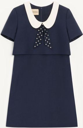 Valentino Abito Corto In Crepe Couture Donna NAVY/AVORIO 36