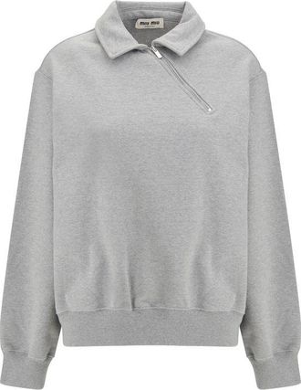 Miu Miu Gray Cotton Womens Sweatshirt