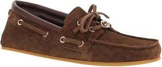 Gucci Womens Loafers Gg Suede Brown Calf Leather