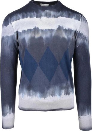 Ballantyne Tie-Dye Knit Sweater with Argyle Detail