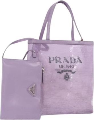 Prada Pre-owned Vintage Nylon Hand Bag - Dames - Vintage Shopper - Paars - ONE Size - Nylon - Vintage