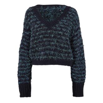 HUGO BOSS Dames/Dames Metallic Thread Regular Sweater Top met lange mouwen (Zwart Gemengd)