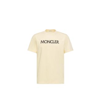 Moncler Moncler Logo Print Cotton T-shirt, Men, White, Size: 3xl