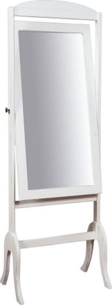 Biscottini International Biscottini - Espejo De La Tierra Y De Pisoorientable De Madera Maciza De Tilo Acabado Con Efecto Blanco Envejecido 61x45x172 Cm Made In Italy