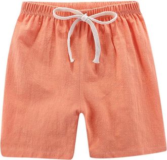 Generic Boys Elastic Waist Cargo Shorts Linen Lightweight Shorts for Toddler Baby Beach Summer Vacation Comfy Outfits Unisex Pull on Jogger Pants with Pocket 