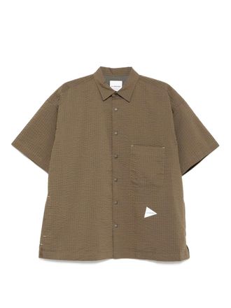 And Wander seersucker shirt - men - Polyester/Cotton - M - Neutrals