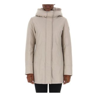 Woolrich Parkas, female, Beige, Size: S Winter Parka with Detachable Hood