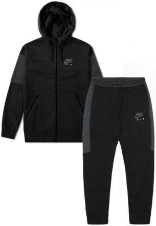 Nike Air Mens Fleece Tracksuit Full Set in Black - Size Small