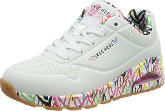 Skechers Womens Uno Loving Love Sneaker, White, 4.5 UK