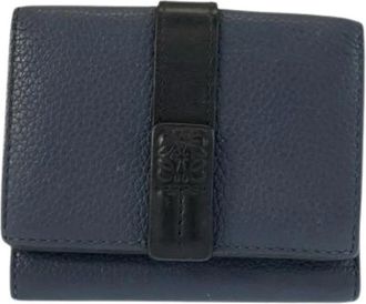 Loewe Pre-owned Portemonnee (drievoudig) - Dames - Vintage Accessoires - Blauw - ONE Size - Leer - Vintage