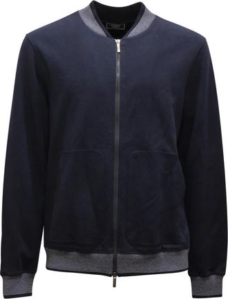 PESERICO Blauwe Full-Zip Sweatshirt Gemaakt in Itali&euml; - Heren - Vesten met rits - Blauw - 2XL - Hoodies & sweatvesten