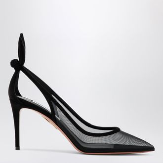 Aquazzura D&eacute;collet&eacute; Bow Tie nere in rete