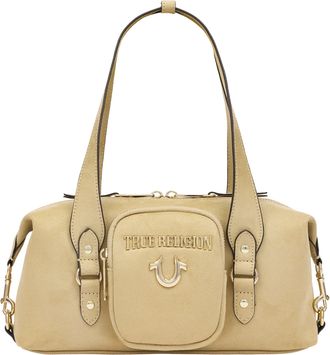 True Religion Logo Lock Modern Flap Denim Crossbody Bag