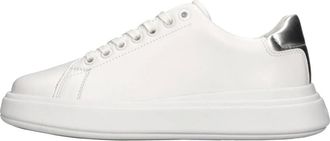 Calvin Klein Schoenen, Dames, Wit, 39 EU, Leer, Raised Cupsole Lace Up