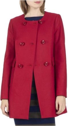 Liu Jo Romantische Trapeze Jas van Wolmix - Dames - Mantel - Rood - L - Wol - Jassen