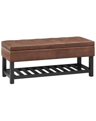 Simpli Home Cosmopolitan 44In Transitional Rectangle Storage Ottoman Bench With Open Bottom