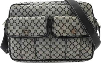 Celine Pre-owned Vintage Canvas Shoulder Bag - Dames - Vintage Schoudertas - Grijs - ONE Size - Leer - Vintage