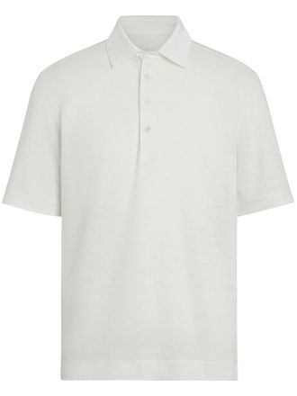Ermenegildo Zegna short-sleeve linen polo shirt - men - Linen/Flax - 56 - White