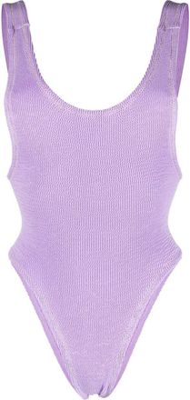 Reina Olga Ruby crinkled-finish swimsuit - women - Polyamide/Elastane - OS - Purple