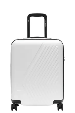 K-Way White Eudoxie Logo Monogram Embossed Polycarbonate Trolley