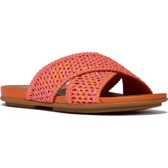 FitFlop Gracie Woven Slide Sandal in Satsuma/Pinkperfect Mix at Nordstrom Rack, Size 8.5