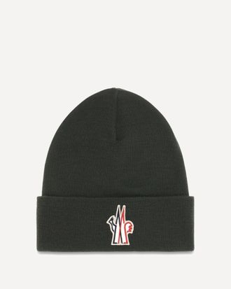 Moncler Cappello Beanie in lana vergine con logo Man UNI