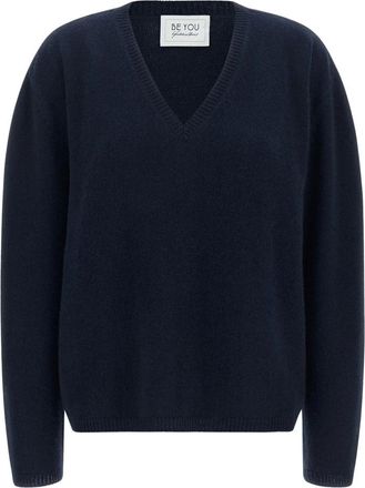 Be You V-Neck Trui - Dames - V-hals truien - Blauw - L - Kasjmier - Truien & Vesten