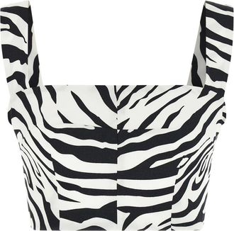 Dolce & Gabbana Drill Top met Zebraprint - Dames - Tops zonder mouwen - Veelkleurig - XS - Katoen - Tops