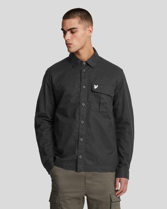 Lyle & Scott geplooide overshirt met zakken - lak
