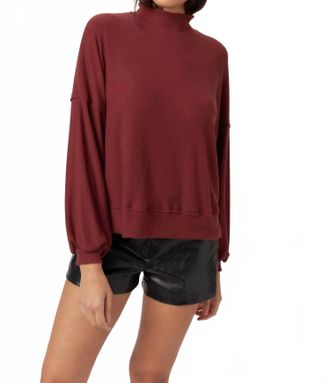 Bloomingdale's Becca Cozy Rib Funnel Neck Top In Spiced Copper