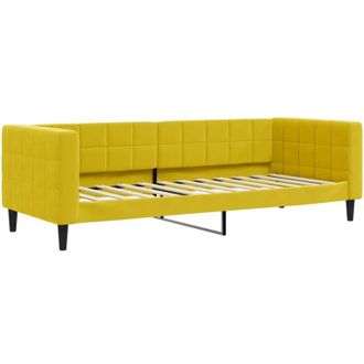 vidaXL Sof&aacute; Cama Sin Colch&oacute;n Terciopelo Amarillo 80x200 Cm Vidaxl