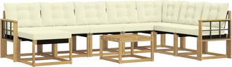 vidaXL Conjunto De Sof&aacute;s De Exterior 9 Uds. Blanco Y Crema Vidaxl