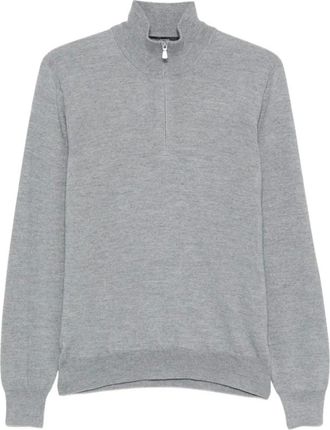 Tagliatore Hoodies & sweatvesten, Heren, Grijs, 2Xl, Wol, Zip-through Knit