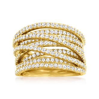Ross-Simons Diamond Highway Ring in 18kt Gold Over Sterling