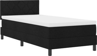 vidaXL Box Spring Bed with Mattress Black 90 x 190 cm Fabric vidaXL