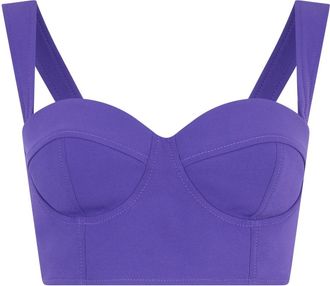 Moschino Croptop met sweetheart halslijn - Dames - Tops zonder mouwen - Paars - S - Tops