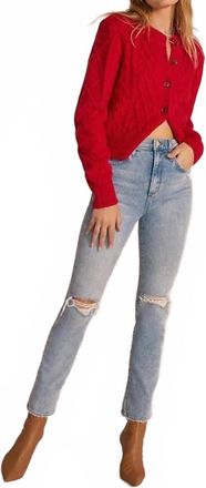 Favorite Daughter Valentina Super High Rise Crop Jean In Acid Wash