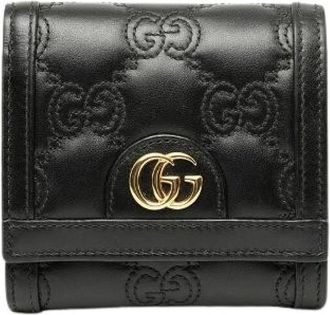 Gucci Pre-owned Wallets, female, Black, Size: ONE SIZE Pre-owned GG Matelasse Leather Wallet