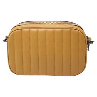 Coach Pre-owned Jes Quilted Double-Zipped Camera Bag - Dames - Pre-owned - Geel - Maat: ONE Size Leer
