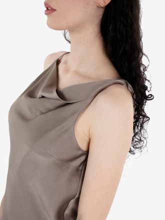 Alysi Top asimmetrico satin taupe