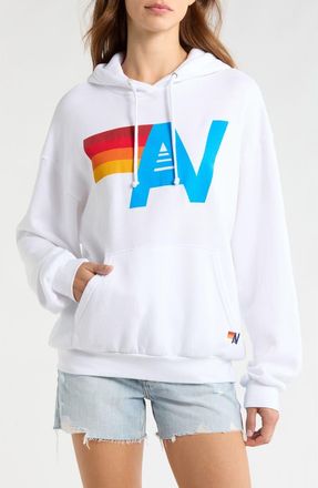 Aviator Nation Logo Hoodie in White at Nordstrom, Size Xx-Large