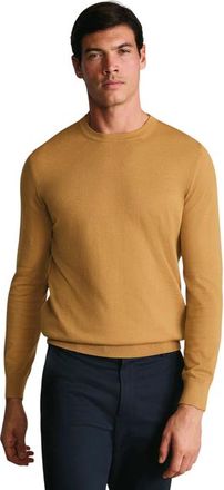 CHARLES TYRWHITT Merino Crew Neck Sweater in Camel at Nordstrom, Size X-Large