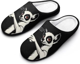 Generic Lemur Be Yourself Mens Slippers Slip On Comfortable Fleece Cotton House Shoes Winter