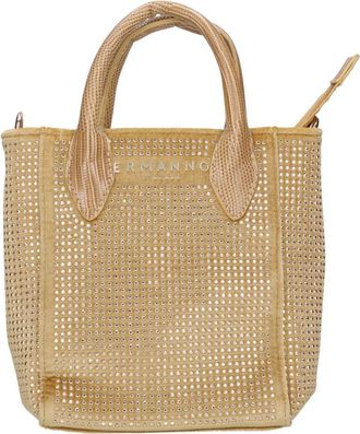 Ermanno Scervino Stoffen en Strass Tas - Dames - Handtassen - Beige - ONE Size - Tassen