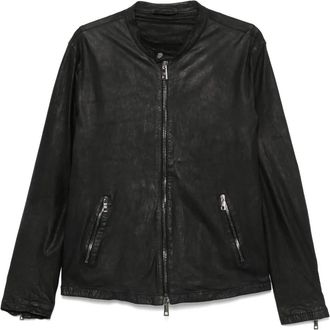 Giorgio Brato Giacca in pelle con zip - Nero