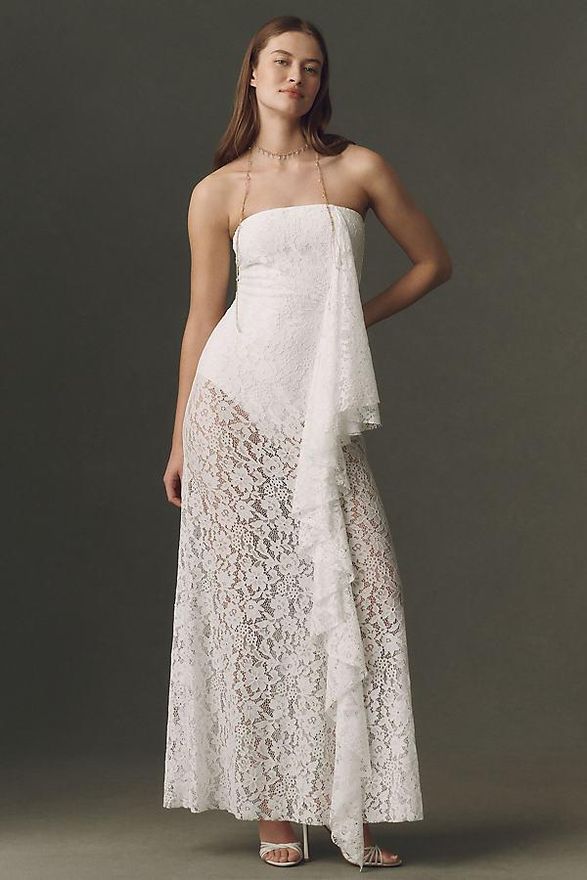 Lace Pickup Bodysuit Maxi Dress
