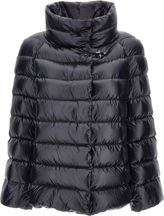 Fay Glossy Quilted Down Coat With Structured Collar
