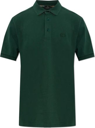 Etro Polo shirt van katoen met geborduurd logo - Heren - Polos - Groen - L - Katoen - Tops